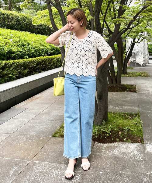 OPAQUE.CLIP(オペークドットクリップ)の「◆リサイクルコットンデニム 204バギー(その他パンツ・レディース・ダークネイビー/ネイビー・42/40/38)」の16枚目の写真