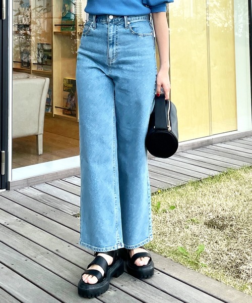 OPAQUE.CLIP(オペークドットクリップ)の「◆リサイクルコットンデニム 204バギー(その他パンツ・レディース・ダークネイビー/ネイビー・42/40/38)」の2枚目の写真