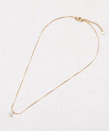 couture brooch | さびにくい　ステンレスパールトップネックレス(ネックレス)