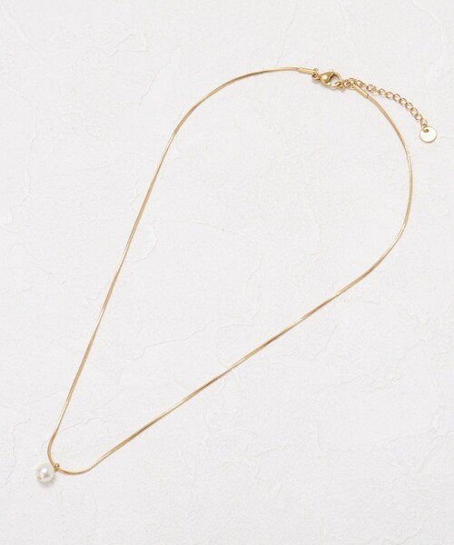 couture brooch（クチュールブローチ）の「◆さびにくい　ステンレスパールトップネックレス（ネックレス・レディース・ゴールド/シルバー・00）」の2枚目の写真