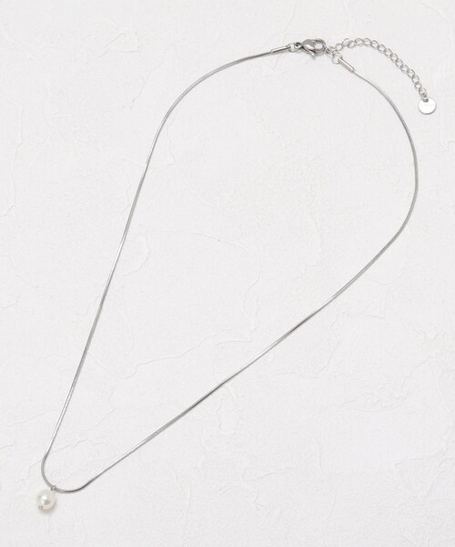 couture brooch（クチュールブローチ）の「◆さびにくい　ステンレスパールトップネックレス（ネックレス・レディース・ゴールド/シルバー・00）」の4枚目の写真