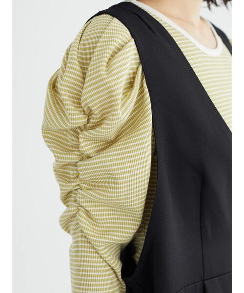 Green　Parks（グリーンパークス）の「ボーダーパワーショルダープルオーバー（Tシャツ/カットソー・レディース・アイボリー/ミント・FREE）」の8枚目の写真