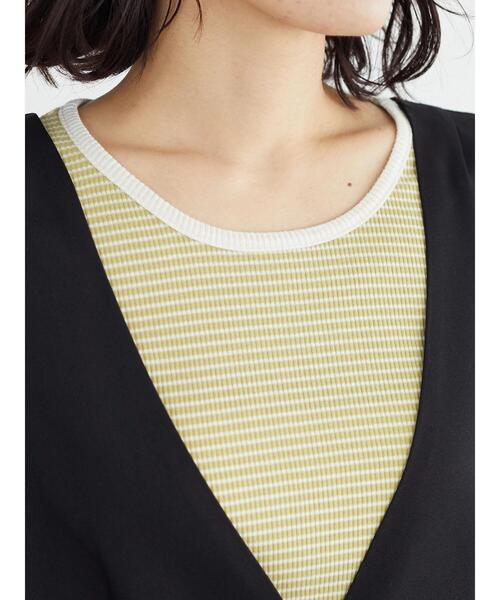 Green　Parks（グリーンパークス）の「ボーダーパワーショルダープルオーバー（Tシャツ/カットソー・レディース・アイボリー/ミント・FREE）」の9枚目の写真