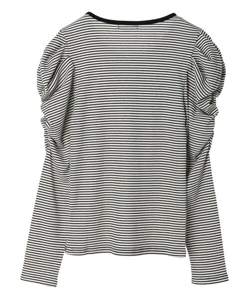 Green　Parks（グリーンパークス）の「ボーダーパワーショルダープルオーバー（Tシャツ/カットソー・レディース・アイボリー/ミント・FREE）」の16枚目の写真