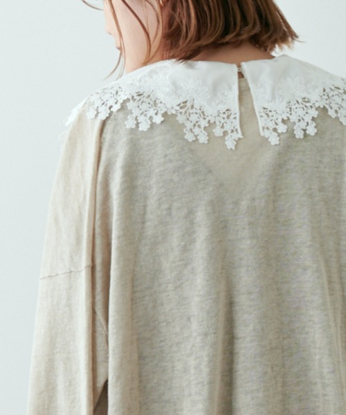 PUAL CE CIN（ピュアルセシン）の「レース襟スムースノースリーブ（Tシャツ/カットソー・レディース・ブラック/オフホワイト・FREE）」の20枚目の写真