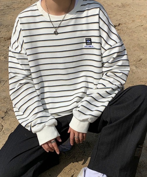 ワンポイントワッペンボーダーロンｔ Tシャツ カットソー Mgv エムジーヴィー のファッション通販 Zozotown