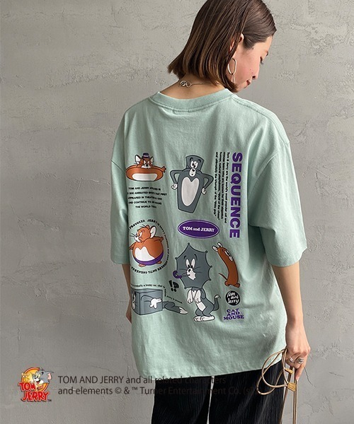 B ONE SOUL（ビーワンソウル）の「【WEB限定】[SEQUENCE BY B-ONE-SOUL/シークエンス] トムとジェリー FUNNY COLLAGE バックプリントTシャツ（Tシャツ/カットソー・レディース・ブラック/ホワイト/グリーン・XL/L/M）」の9枚目の写真