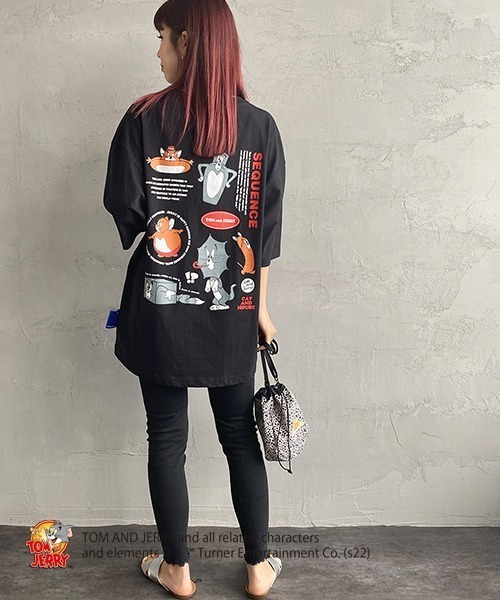 B ONE SOUL（ビーワンソウル）の「【WEB限定】[SEQUENCE BY B-ONE-SOUL/シークエンス] トムとジェリー FUNNY COLLAGE バックプリントTシャツ（Tシャツ/カットソー・レディース・ブラック/ホワイト/グリーン・XL/L/M）」の11枚目の写真