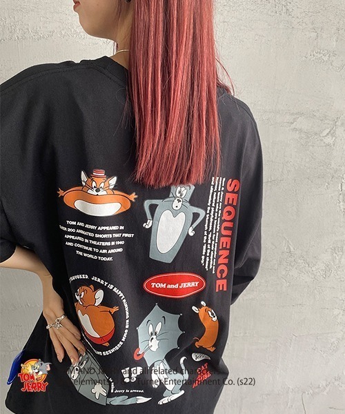 B ONE SOUL（ビーワンソウル）の「【WEB限定】[SEQUENCE BY B-ONE-SOUL/シークエンス] トムとジェリー FUNNY COLLAGE バックプリントTシャツ（Tシャツ/カットソー・レディース・ブラック/ホワイト/グリーン・XL/L/M）」の7枚目の写真