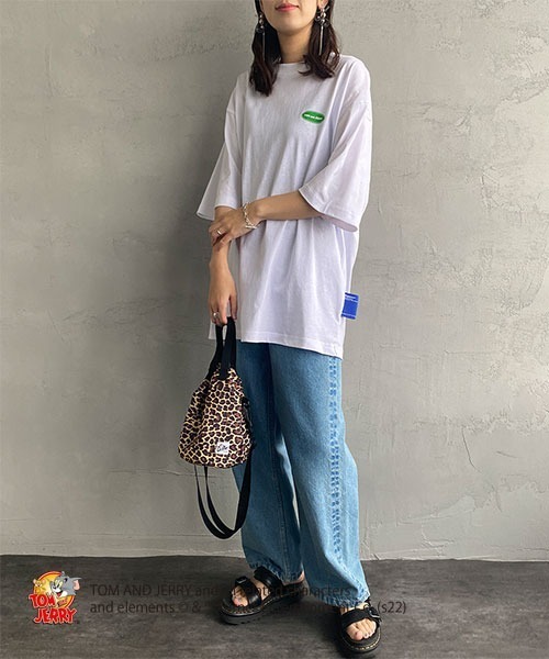 B ONE SOUL（ビーワンソウル）の「【WEB限定】[SEQUENCE BY B-ONE-SOUL/シークエンス] トムとジェリー FUNNY COLLAGE バックプリントTシャツ（Tシャツ/カットソー・レディース・ブラック/ホワイト/グリーン・XL/L/M）」の4枚目の写真