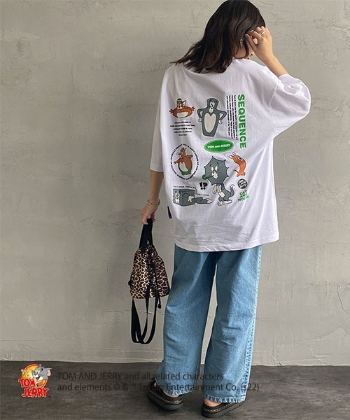B ONE SOUL（ビーワンソウル）の「【WEB限定】[SEQUENCE BY B-ONE-SOUL/シークエンス] トムとジェリー FUNNY COLLAGE バックプリントTシャツ（Tシャツ/カットソー・レディース・ブラック/ホワイト/グリーン・XL/L/M）」の12枚目の写真