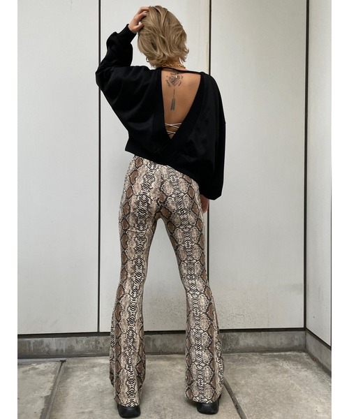 EGOIST（エゴイスト）の「ストレッチアニマルフレアパンツ（その他パンツ・レディース・ブラック/ブラウン・FREE）」の11枚目の写真