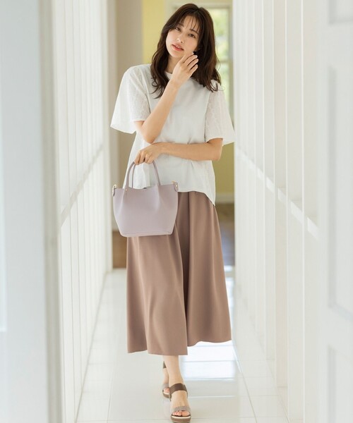 ANY SIS（エニィスィス）の「【洗える】トロミワイドタック パンツ（その他パンツ・レディース・黄土色系/ネイビー系・1/2/3）」の5枚目の写真