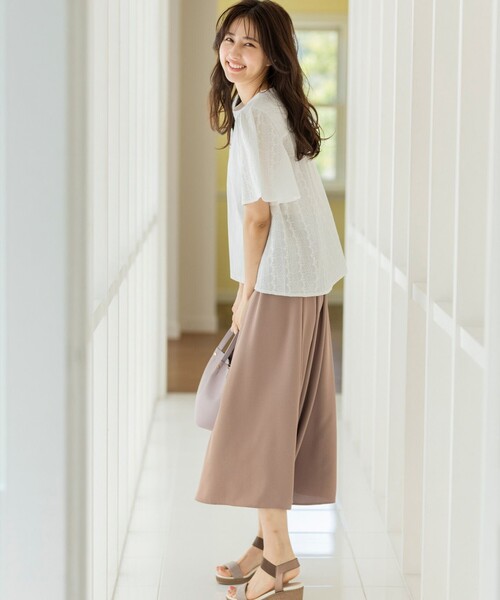 ANY SIS（エニィスィス）の「【洗える】トロミワイドタック パンツ（その他パンツ・レディース・黄土色系/ネイビー系・1/2/3）」の6枚目の写真