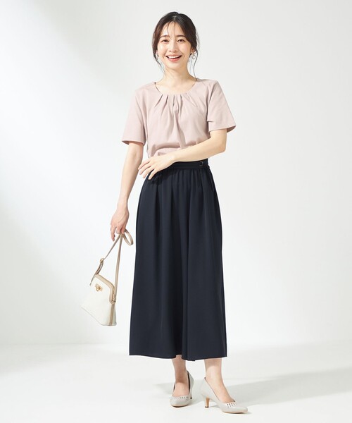 ANY SIS（エニィスィス）の「【洗える】トロミワイドタック パンツ（その他パンツ・レディース・黄土色系/ネイビー系・1/2/3）」の7枚目の写真