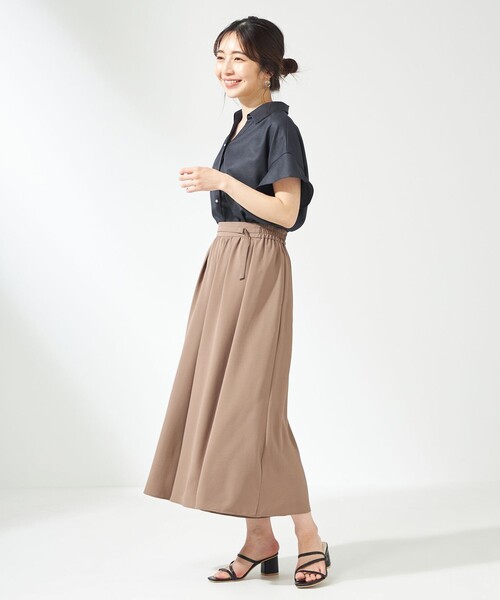 ANY SIS（エニィスィス）の「【洗える】トロミワイドタック パンツ（その他パンツ・レディース・黄土色系/ネイビー系・1/2/3）」の9枚目の写真