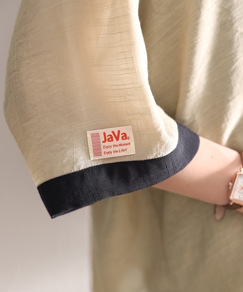 Java（ジャバ）の「《JaVaジャバ コラボ》男前ニッチがマッチ。メンズライククレリックシャツ（シャツ/ブラウス・レディース・ベージュ/オフホワイト/ブルー/ライトカーキ/イエロー・SMALL/MEDIUM/LARGE/X-LARGE）」の18枚目の写真