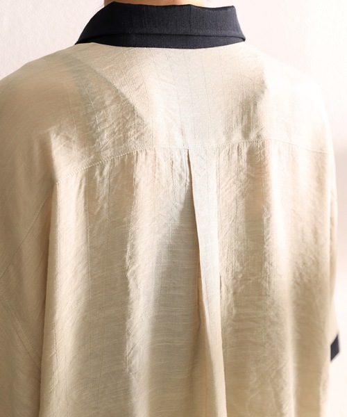 Java（ジャバ）の「《JaVaジャバ コラボ》男前ニッチがマッチ。メンズライククレリックシャツ（シャツ/ブラウス・レディース・ベージュ/オフホワイト/ブルー/ライトカーキ/イエロー・SMALL/MEDIUM/LARGE/X-LARGE）」の21枚目の写真