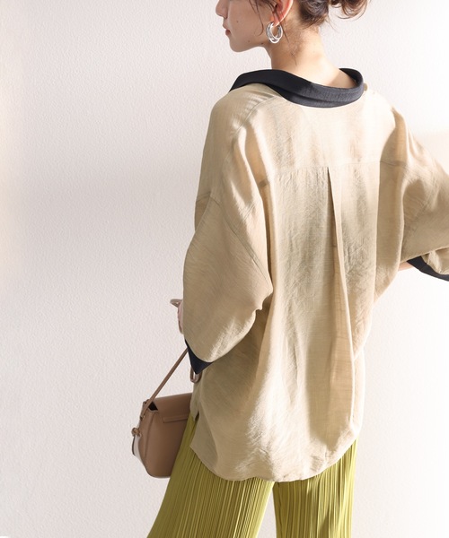 Java（ジャバ）の「《JaVaジャバ コラボ》男前ニッチがマッチ。メンズライククレリックシャツ（シャツ/ブラウス・レディース・ベージュ/オフホワイト/ブルー/ライトカーキ/イエロー・SMALL/MEDIUM/LARGE/X-LARGE）」の14枚目の写真