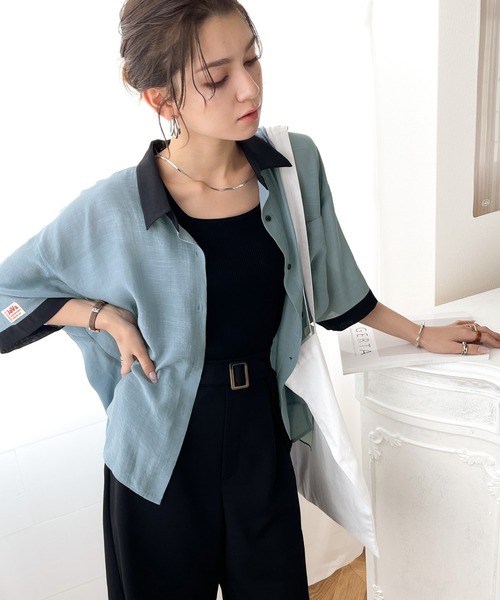 Java（ジャバ）の「《JaVaジャバ コラボ》男前ニッチがマッチ。メンズライククレリックシャツ（シャツ/ブラウス・レディース・ベージュ/オフホワイト/ブルー/ライトカーキ/イエロー・SMALL/MEDIUM/LARGE/X-LARGE）」の15枚目の写真