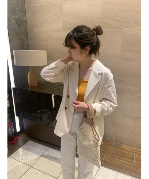 MOUSSY（マウジー）の「DOUBLE BREASTED BOXY ジャケット（チェスターコート・レディース・ライトブルー/オフホワイト/ライトベージュ・2/1）」の11枚目の写真