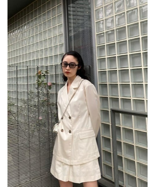 MOUSSY（マウジー）の「DOUBLE BREASTED BOXY ジャケット（チェスターコート・レディース・ライトブルー/オフホワイト/ライトベージュ・2/1）」の14枚目の写真