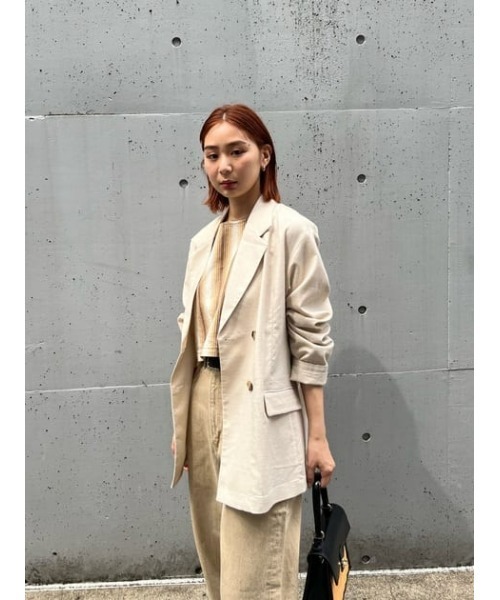 MOUSSY（マウジー）の「DOUBLE BREASTED BOXY ジャケット（チェスターコート・レディース・ライトブルー/オフホワイト/ライトベージュ・2/1）」の10枚目の写真