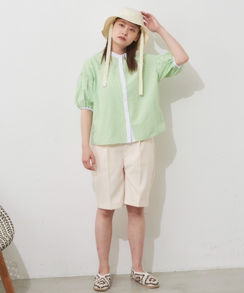 MERLOT(メルロー)の「クレリックストライプシャツ(シャツ/ブラウス・レディース・イエロー/ブルー/グリーン・FREE)」の11枚目の写真