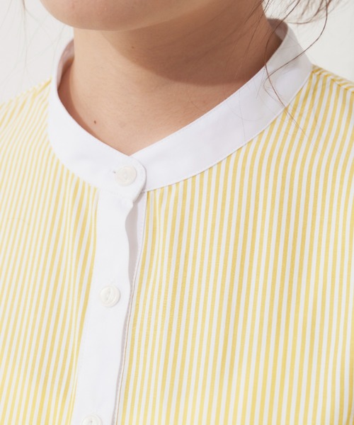 MERLOT(メルロー)の「クレリックストライプシャツ(シャツ/ブラウス・レディース・イエロー/ブルー/グリーン・FREE)」の14枚目の写真
