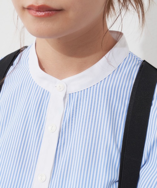 MERLOT(メルロー)の「クレリックストライプシャツ(シャツ/ブラウス・レディース・イエロー/ブルー/グリーン・FREE)」の5枚目の写真