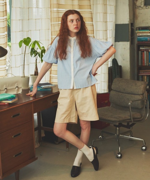 MERLOT(メルロー)の「クレリックストライプシャツ(シャツ/ブラウス・レディース・イエロー/ブルー/グリーン・FREE)」の17枚目の写真