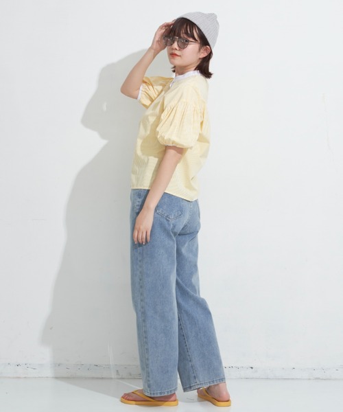 MERLOT(メルロー)の「クレリックストライプシャツ(シャツ/ブラウス・レディース・イエロー/ブルー/グリーン・FREE)」の19枚目の写真