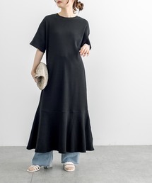 PUAL CE CIN | 【WEB限定】ペプラムマキシ半袖ワンピース(ワンピース)