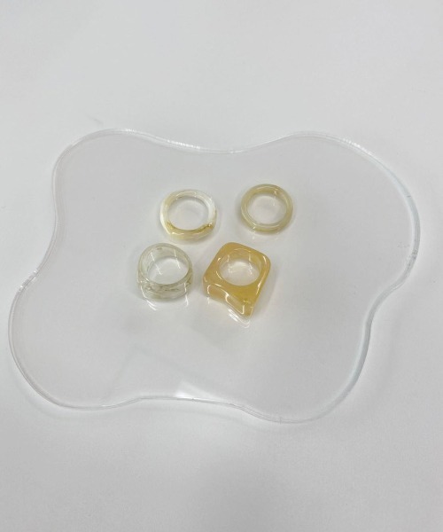 PairPair(ペアペア)の「クリアマーブルリングset(リング・レディース・アイボリー系・フリー)」の4枚目の写真