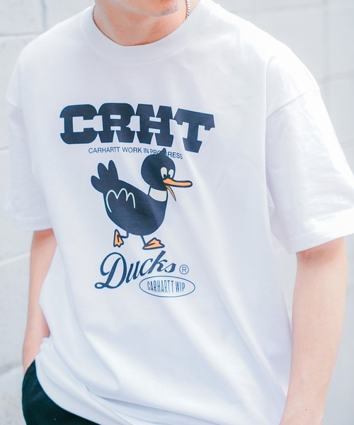 Carhartt WIP(カーハートダブリューアイピー)の「Carhartt WIP(カーハート ワークインプログレス) ダックス 半袖Tシャツ(Tシャツ/カットソー・メンズ・ホワイト/ブラック・M/L/XL)」の2枚目の写真