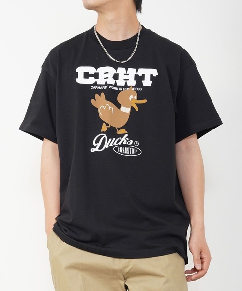 Carhartt WIP(カーハートダブリューアイピー)の「Carhartt WIP(カーハート ワークインプログレス) ダックス 半袖Tシャツ(Tシャツ/カットソー・メンズ・ホワイト/ブラック・M/L/XL)」の1枚目の写真