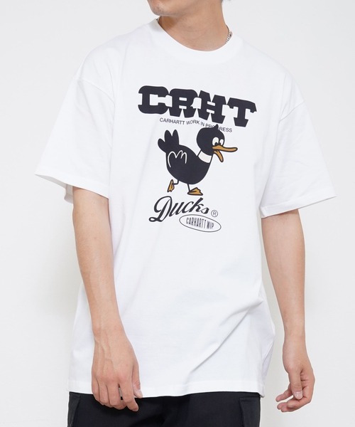 Carhartt WIP(カーハートダブリューアイピー)の「Carhartt WIP(カーハート ワークインプログレス) ダックス 半袖Tシャツ(Tシャツ/カットソー・メンズ・ホワイト/ブラック・M/L/XL)」の4枚目の写真