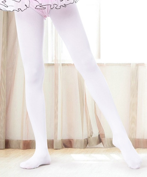 TeddyShop（テディショップ）の「キッズ マチ付きソフトバンドバレエタイツ（タイツ/ストッキング・キッズ・ホワイト/ブラック/ピンク/オレンジ・M/XL/L）」の7枚目の写真