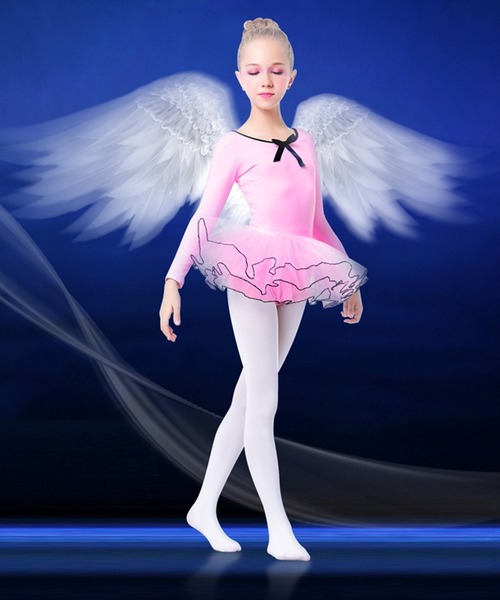 TeddyShop（テディショップ）の「キッズ マチ付きソフトバンドバレエタイツ（タイツ/ストッキング・キッズ・ホワイト/ブラック/ピンク/オレンジ・M/XL/L）」の9枚目の写真