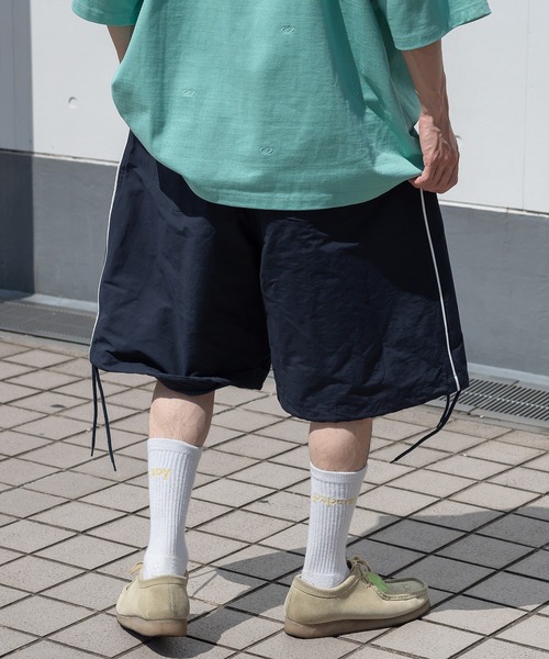 Perushu（ペルーシュ）の「サイドパイピングワイドハーフパンツ（その他パンツ・メンズ・ブラック/ネイビー/カーキ/ライトベージュ・SMALL/MEDIUM/LARGE）」の7枚目の写真