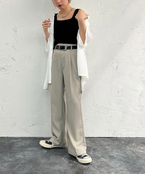 apres jour mignon（アプレジュールミニョン）の「2WAYリブタンク【ZOZOTOWN限定アイテム】（タンクトップ・レディース・ブラック/オレンジ/グリーン/アイボリー/ピンク・X-LARGE/フリー）」の14枚目の写真