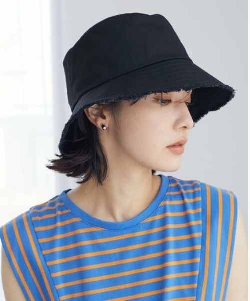 Green Parks(グリーンパークス)の「・ツイルフリンジハット(ハット・レディース・ブラック/ブラウン/アイボリー・FREE)」の3枚目の写真