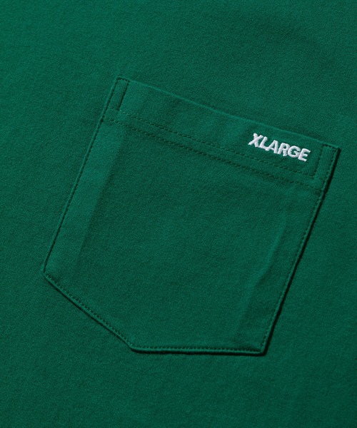 XLARGE(エクストララージ)の「MINI STANDARD LOGO L/S POCKET TEE(Tシャツ/カットソー・メンズ・ホワイト/グリーン/パープル/ブラック・XL/S/L/M)」の8枚目の写真