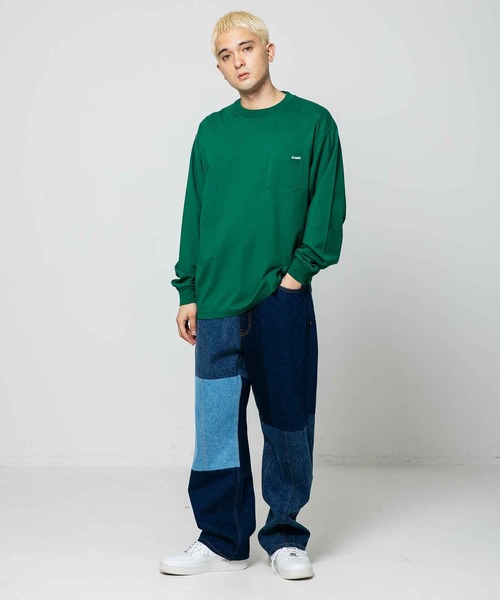 XLARGE(エクストララージ)の「MINI STANDARD LOGO L/S POCKET TEE(Tシャツ/カットソー・メンズ・ホワイト/グリーン/パープル/ブラック・XL/S/L/M)」の13枚目の写真