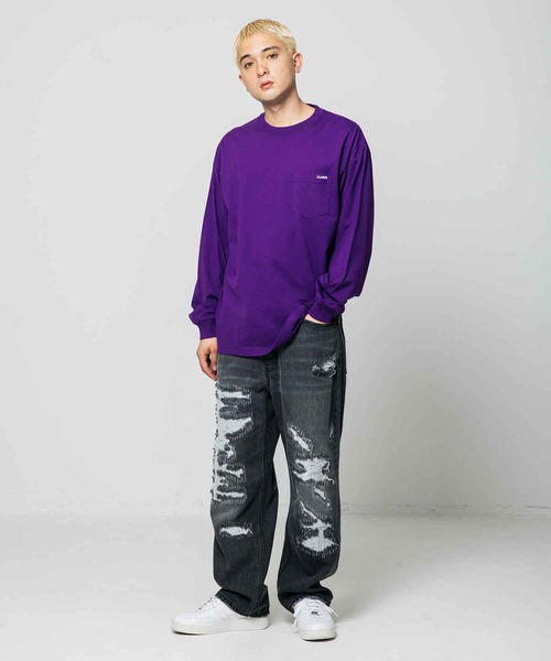 XLARGE(エクストララージ)の「MINI STANDARD LOGO L/S POCKET TEE(Tシャツ/カットソー・メンズ・ホワイト/グリーン/パープル/ブラック・XL/S/L/M)」の15枚目の写真