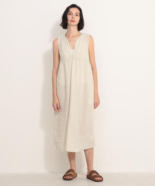 JAMES PERSE（ジェームスパース）の「ライトウェイトリネン スリーブレスエンパイアワンピース WKO6673（ワンピース・レディース・グレー系その他/ブラック系その他/サックスブルー・0/2/1）」の14枚目の写真