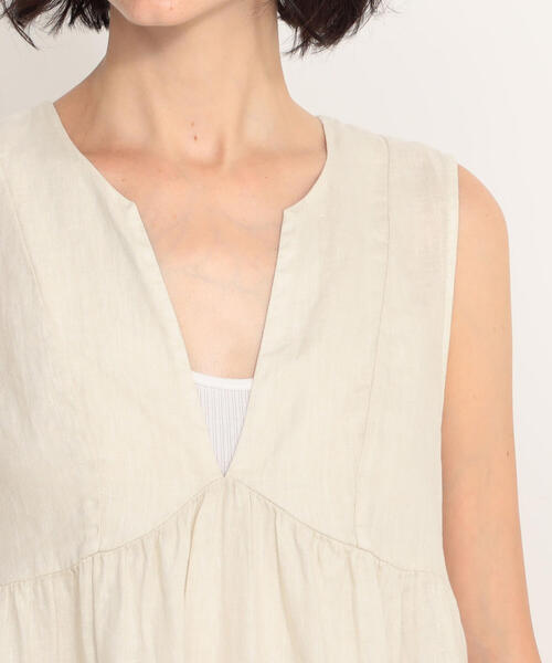 JAMES PERSE（ジェームスパース）の「ライトウェイトリネン スリーブレスエンパイアワンピース WKO6673（ワンピース・レディース・グレー系その他/ブラック系その他/サックスブルー・0/2/1）」の11枚目の写真