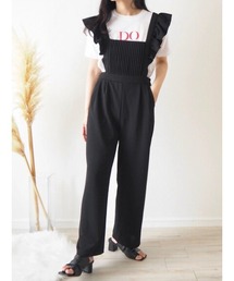 Green　Parks | natsumi-wearプロデュースアイテム　肩フリルジョーゼットサロペットパンツ(サロペット/オーバーオール)