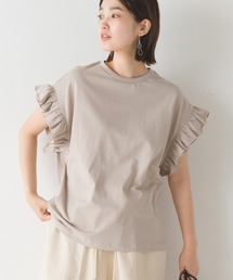 バイオポリウォッシュ 袖ギャザー半袖プルオーバーTシャツ