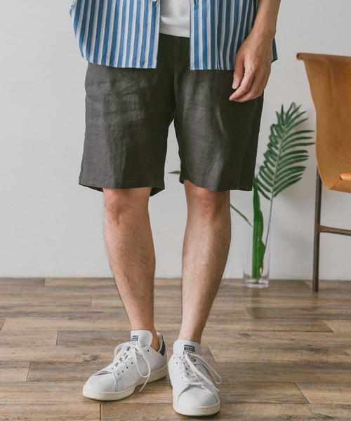 URBAN RESEARCH DOORS（アーバンリサーチドアーズ）の「リネンイージーショーツ（その他パンツ・メンズ・ホワイト系その他/スミクロ/ブルー・LARGE/MEDIUM）」の9枚目の写真